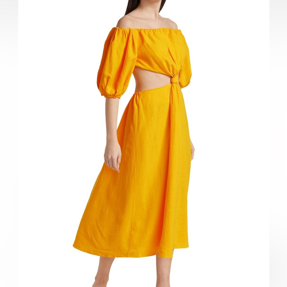 Farm rio cut out yellow midi dress.